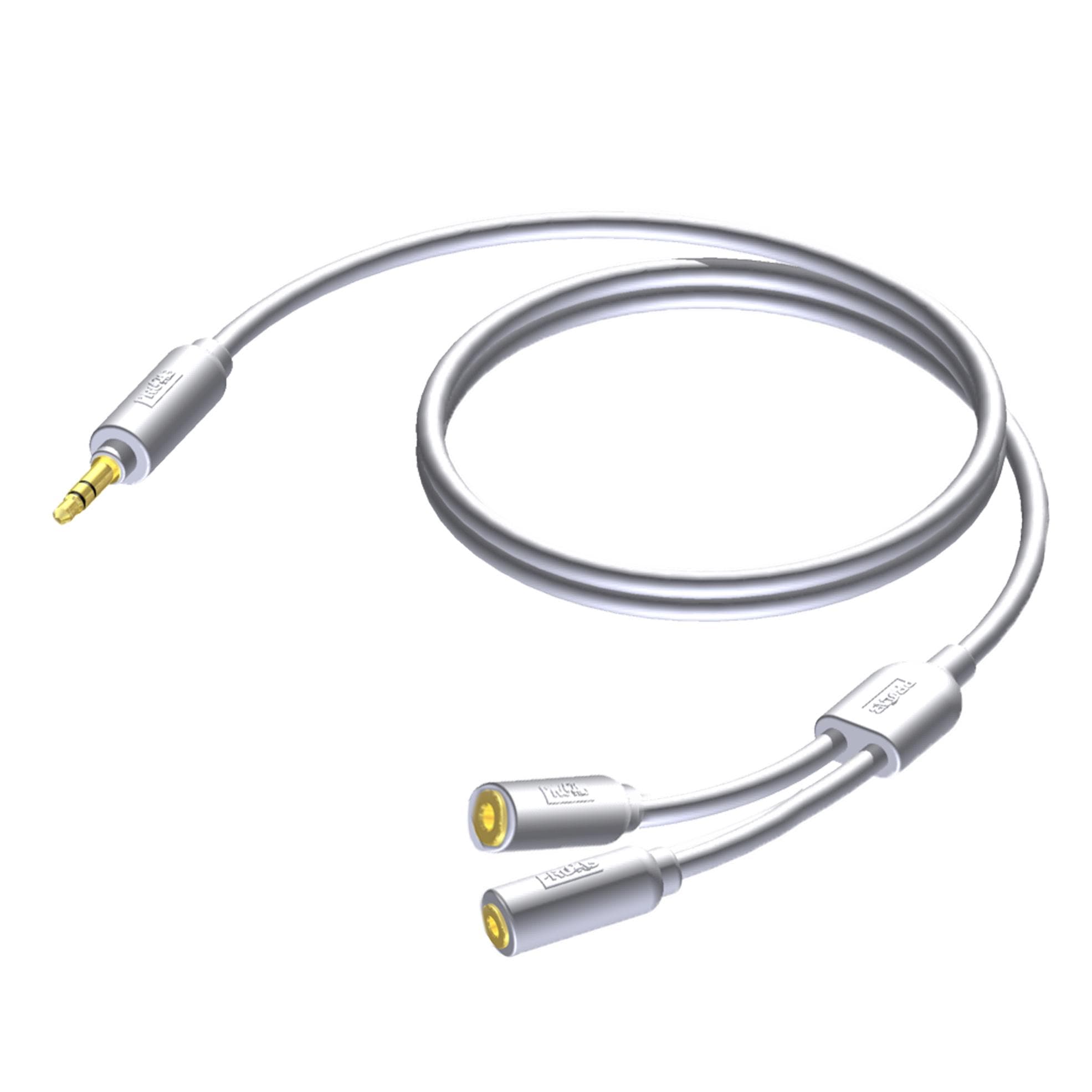 3.5 mm Jack male - 2 x 3.5 mm Jack female 1.5 meter