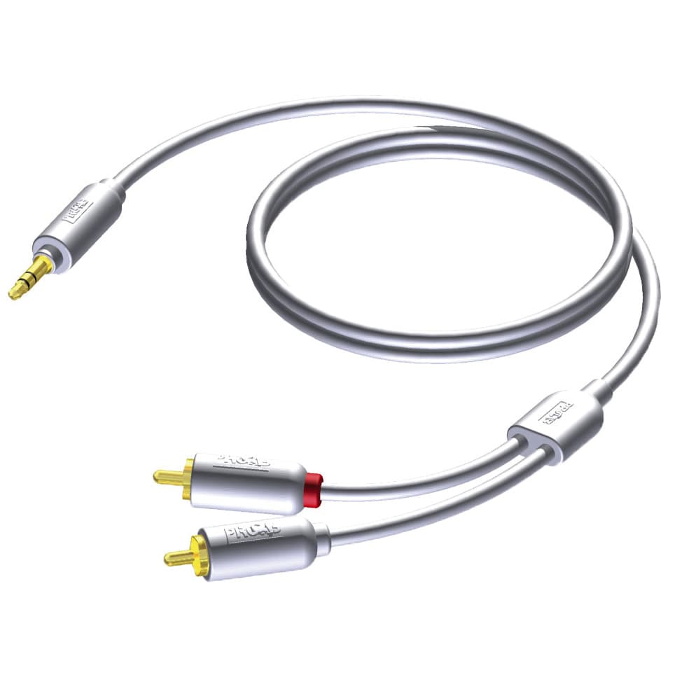 3.5 mm Jack male - 2 x RCA/Cinch male 2 meter