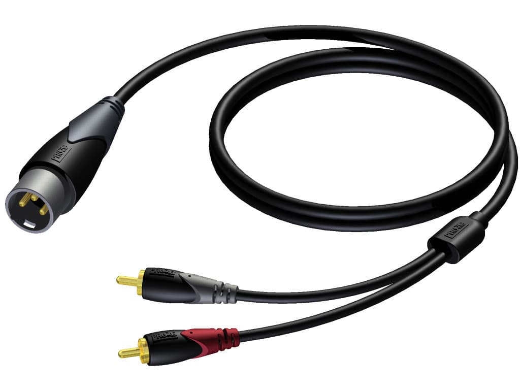 XLR male - 2 x RCA/Cinch male 10 meter