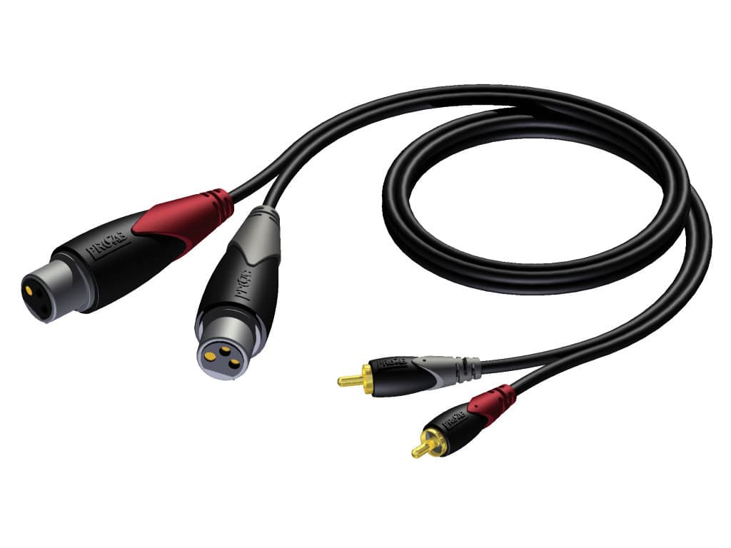 2 x XLR female - 2 x RCA/Cinch male 3 meter