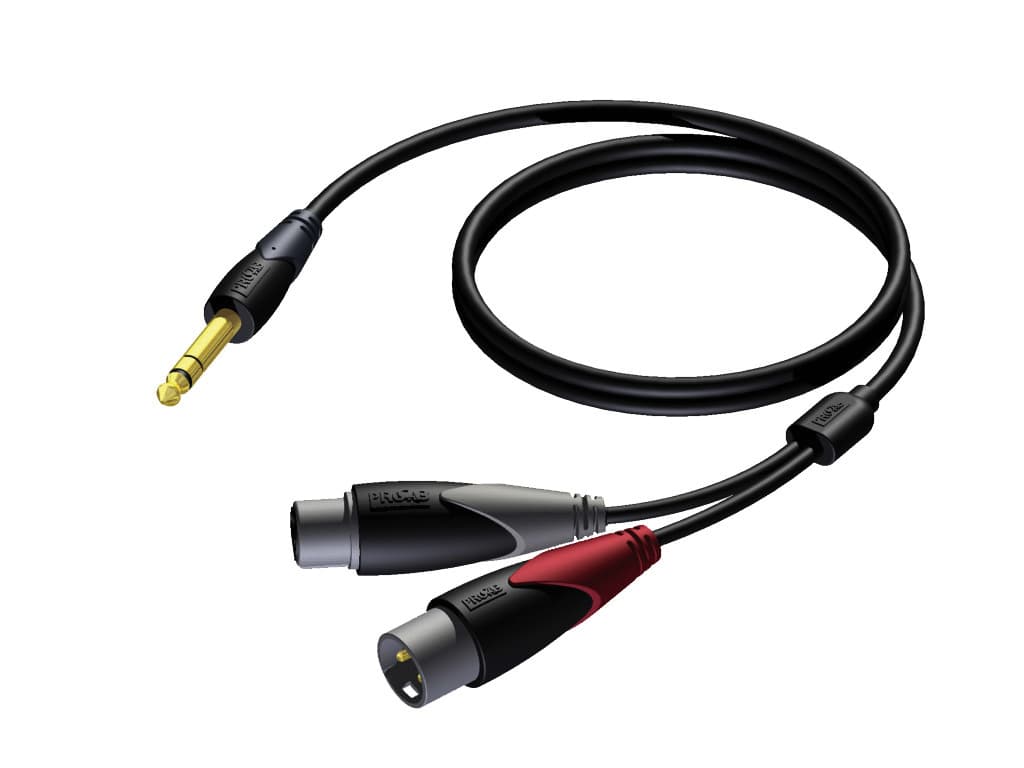 6.3 mm Jack male stereo - XLR male & XLR female 3 meter