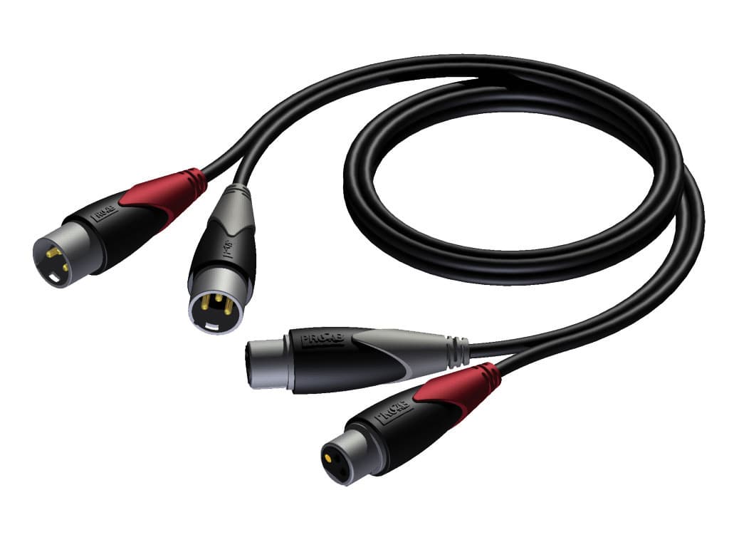 2 x XLR male - 2 x XLR female 1,5 meter