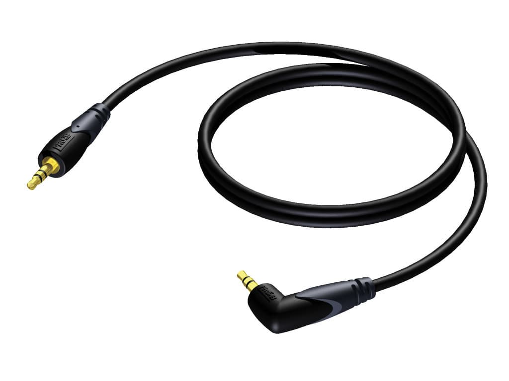 3.5 mm Jack male stereo - 3.5 mm Jack angled male stereo 3 meter