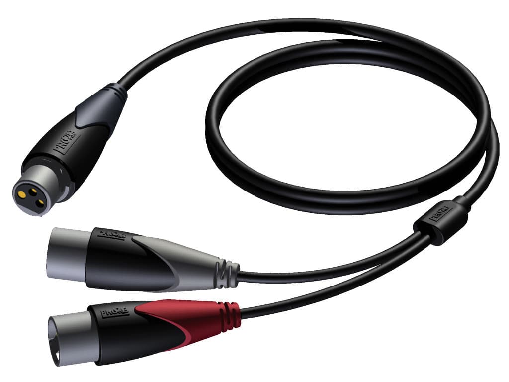 XLR female - 2 x XLR male 1,5 meter