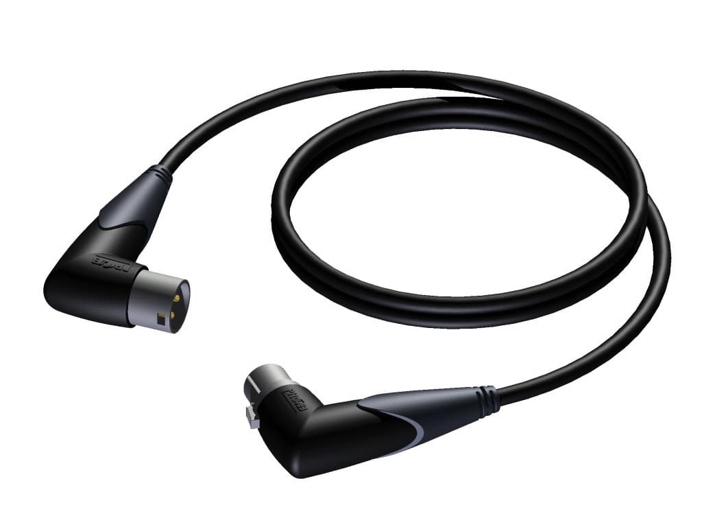 XLR angled male - XLR angled female 1,5 meter