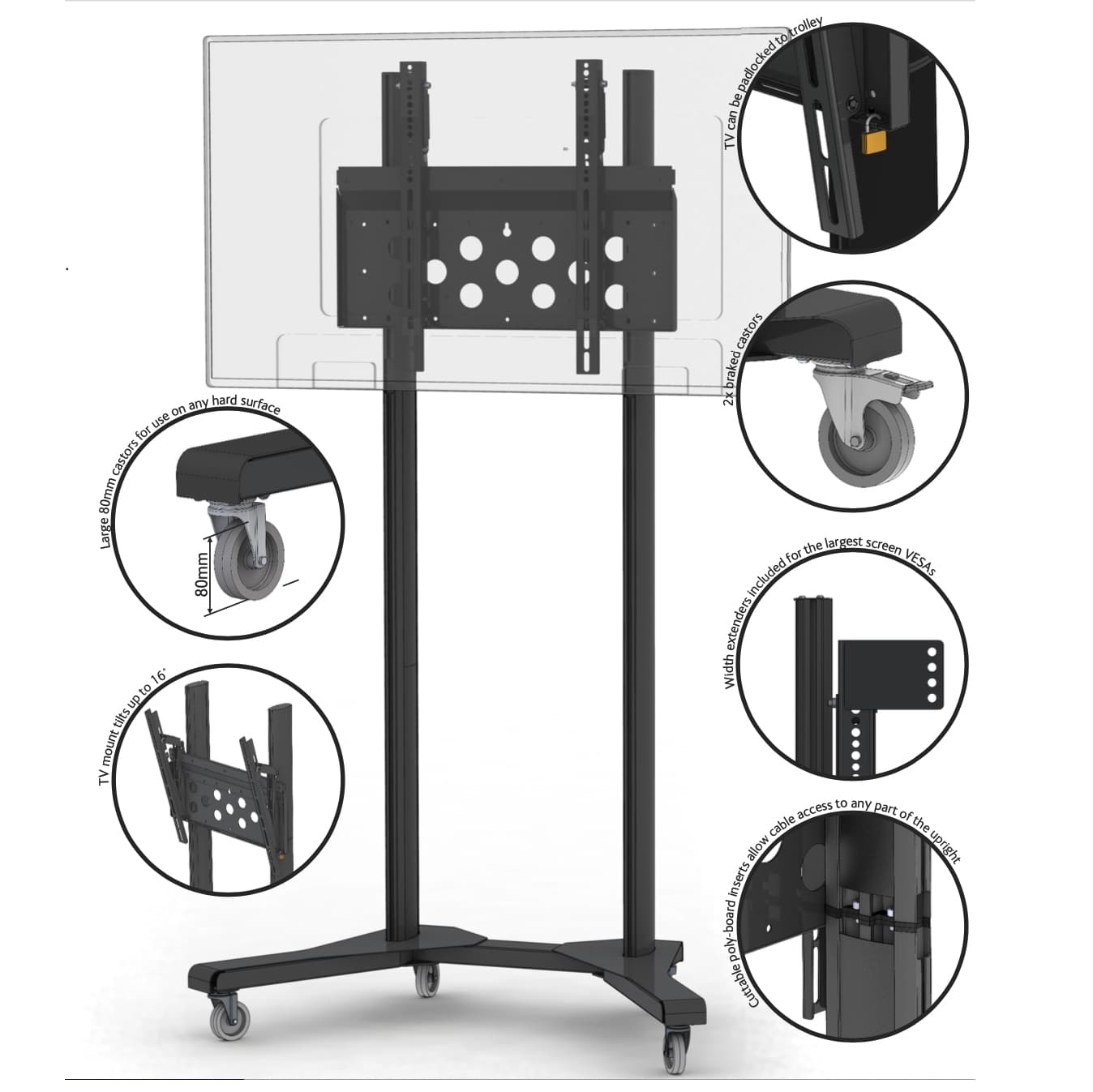 Clevertouch CMS Trolley (suitable for 55" - 86" screens)