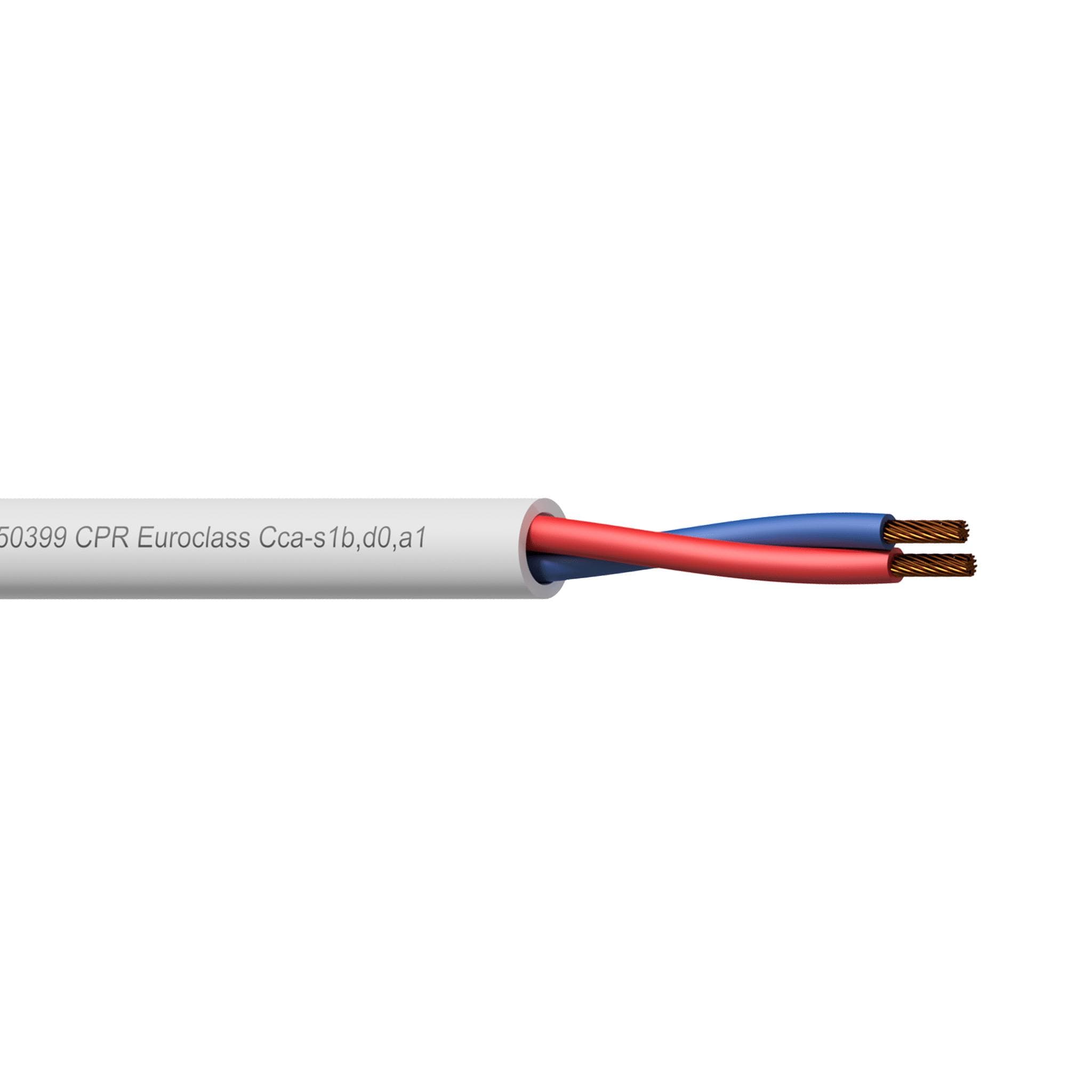 Loudspeaker cable - 2 x 1.5 mm² - 16 AWG - EN50399 CPR Euroclass Cca-s1b,d0,a1 - White