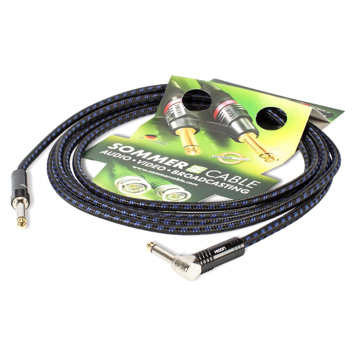 Instrument cable SC-Classique, 1 x 0,50 mm² | jack / jack 90°, HICON | 3,00m | blue