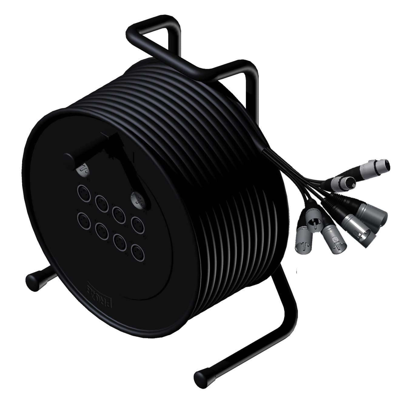 Cable reel - 8 x XLR female & 2 x XLR male - 8 x XLR male & 2 x XLR female 10 meter