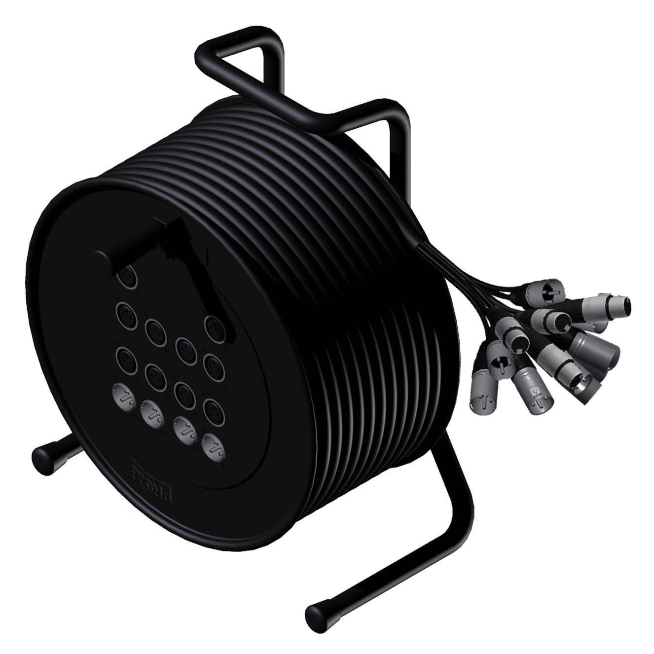 Cable reel - 10 x XLR female & 4 x XLR male - 10 x XLR male & 4 x XLR female 10 meter