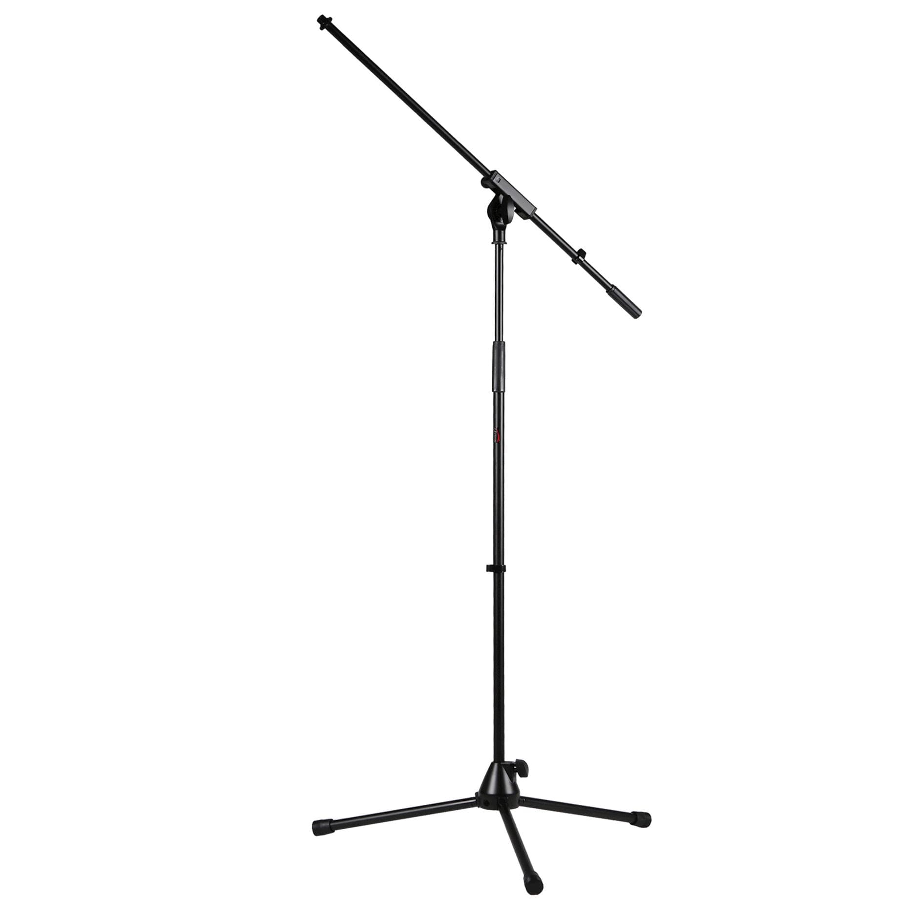 Microphone stand with foldable legs and boom arm Black version