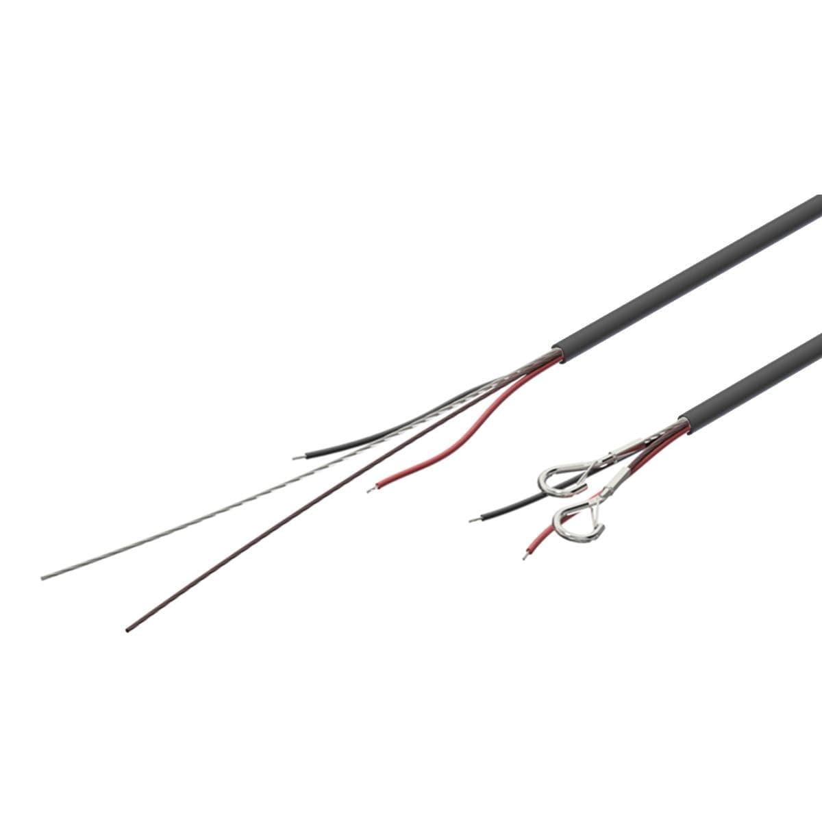 DSC100/B Connection cable with dual steel core, snap hook & open ends - 10 meter Black