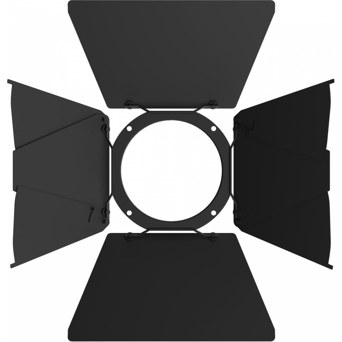 Barn door with directional flaps to adjust the light beam