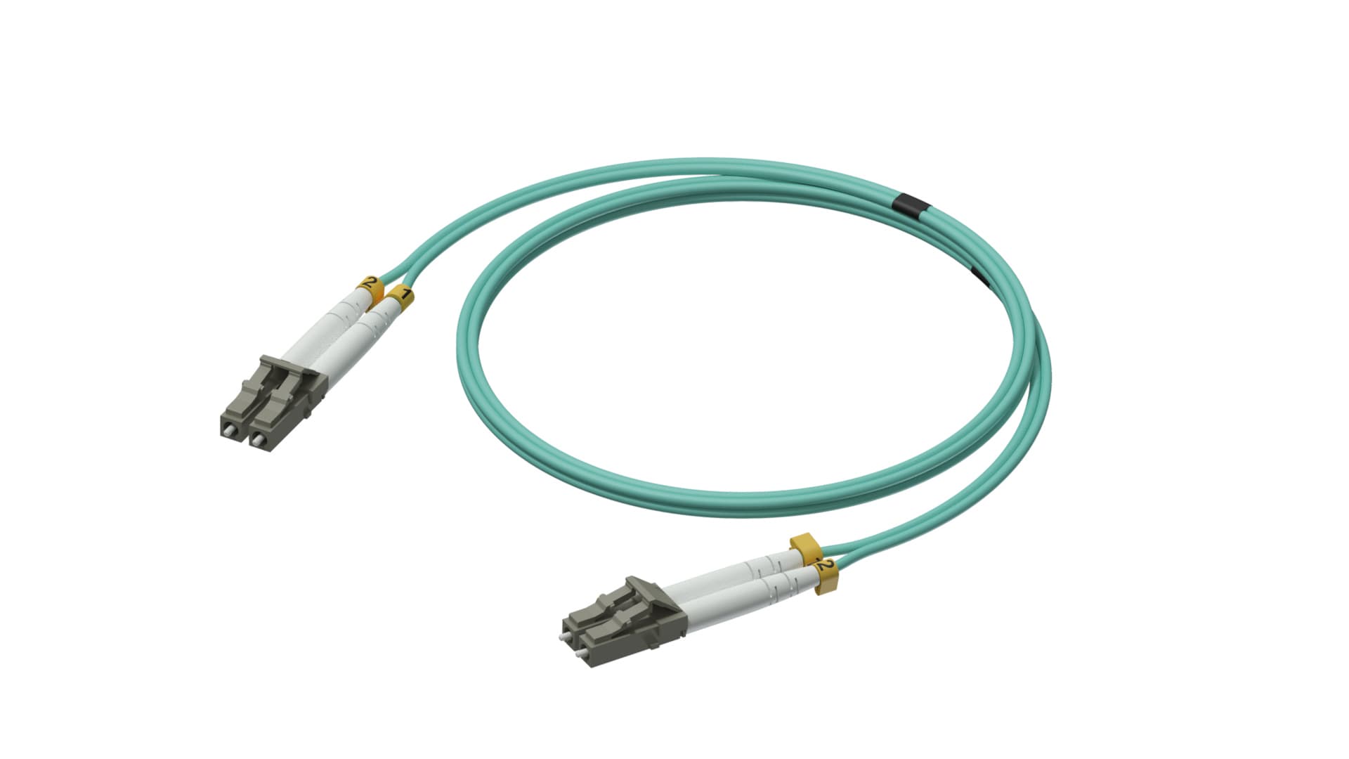 Fiber optic cable - lc/pc - lc/pc - duplex - LSHF 0.5 meter - lshf - aqua