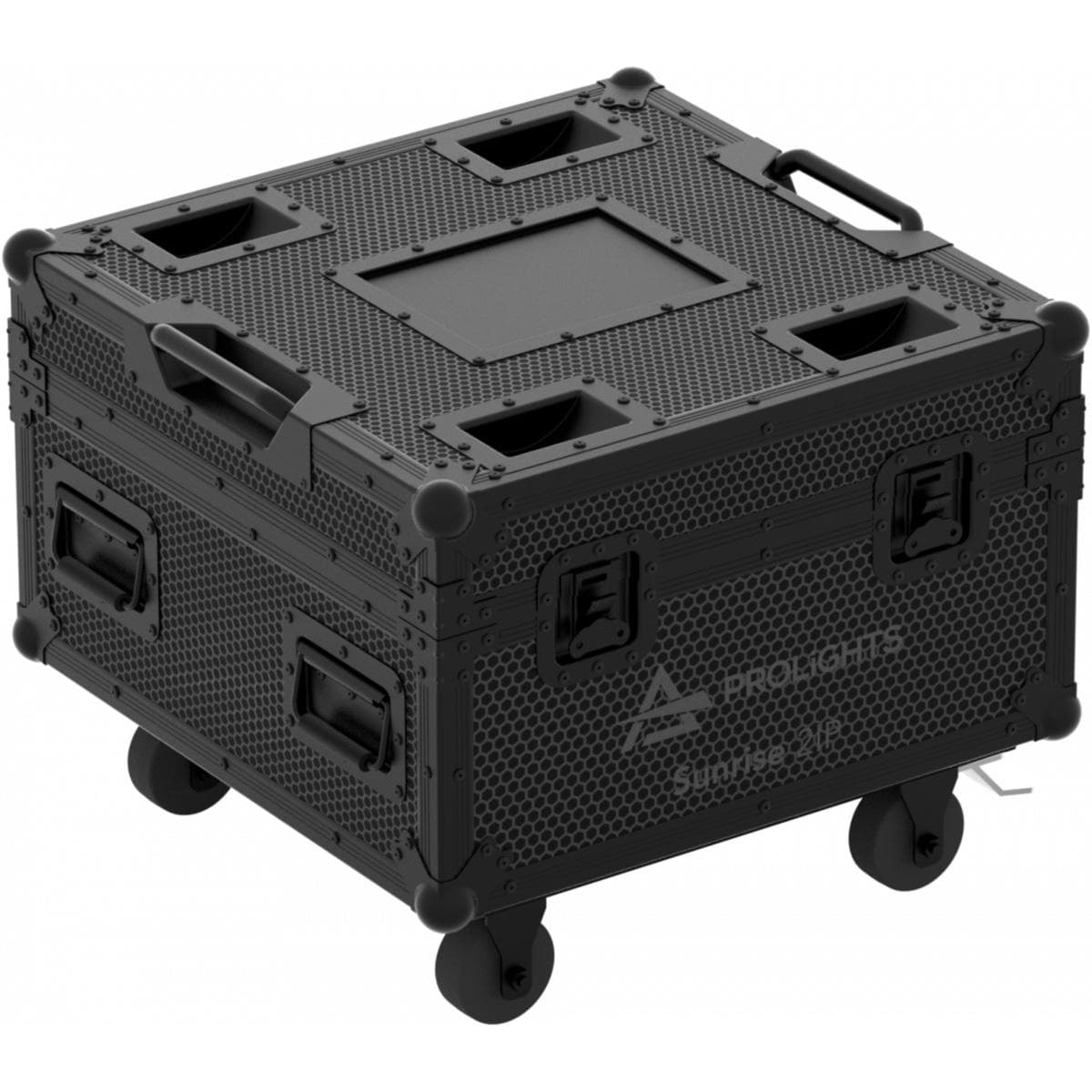 Flight case with internal compartments for 4 pcs of SUNRISE2IP