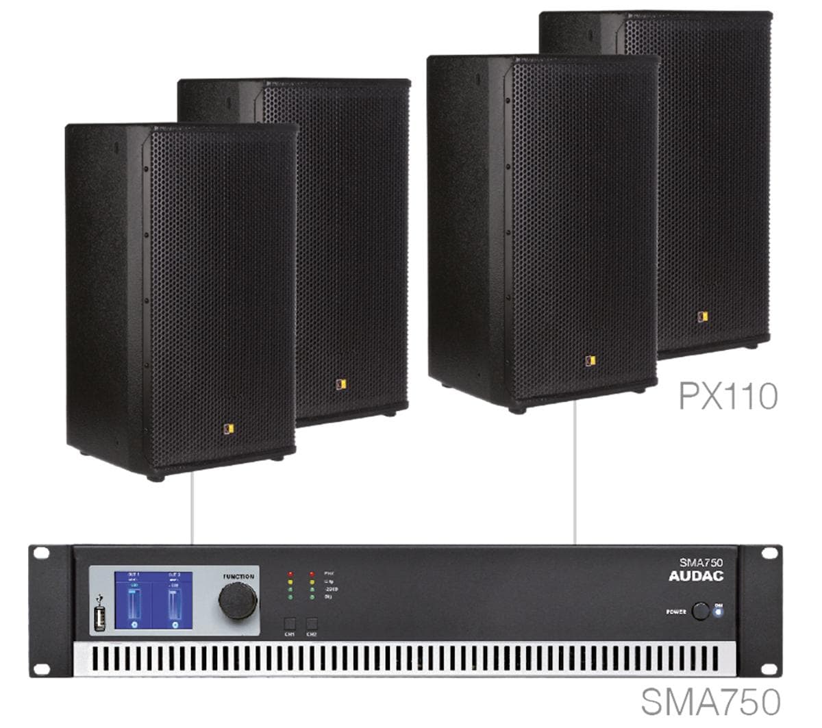 FORTE10.4/B 4 x PX110 + SMA750 Black version