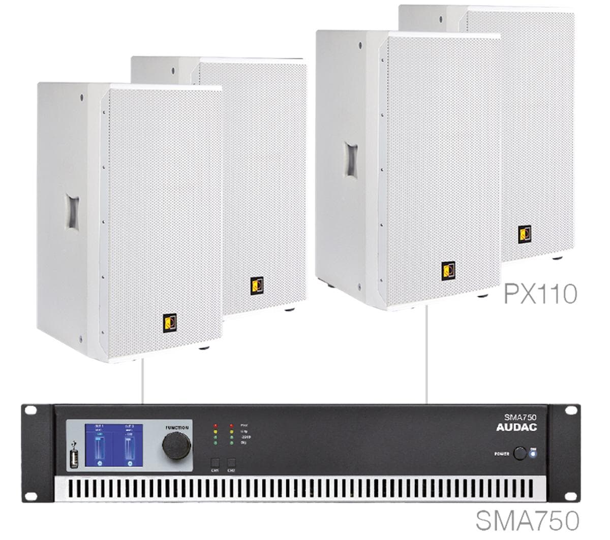 FORTE10.4/W 4 x PX110 + SMA750 White version