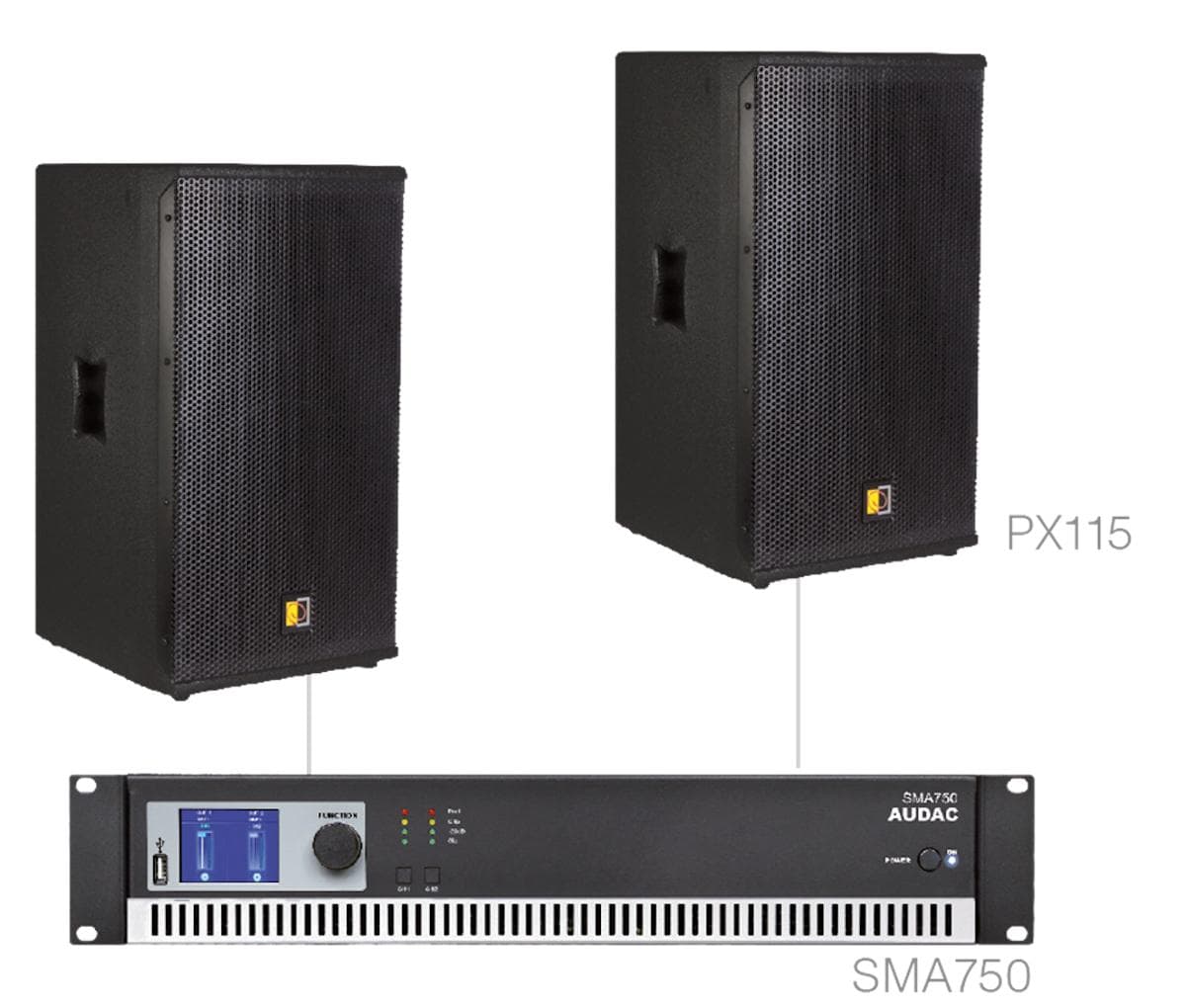 FORTE15.2/B 2 x PX115 + SMA750 Black version