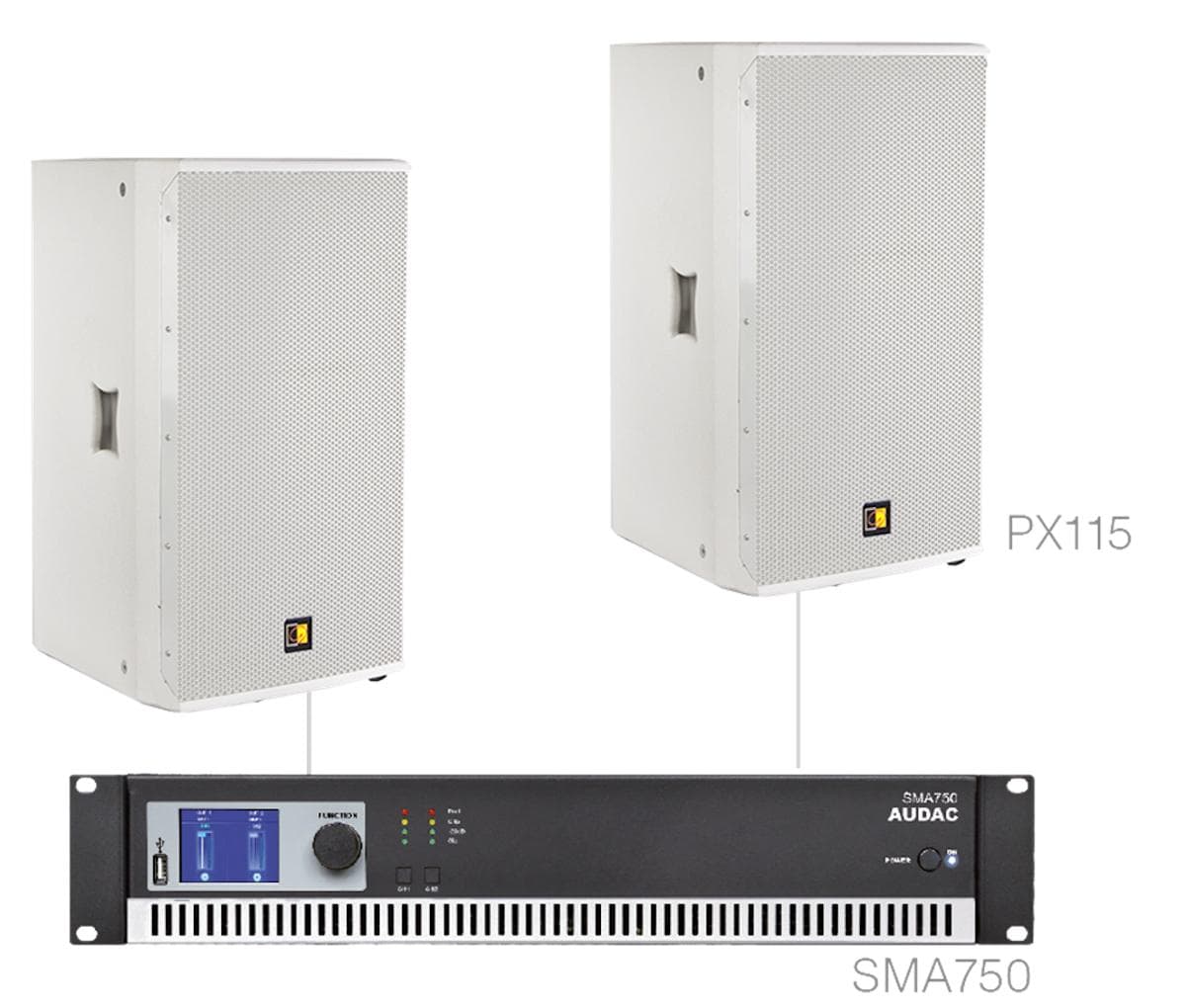 FORTE15.2/W 2 x PX115 + SMA750 White version