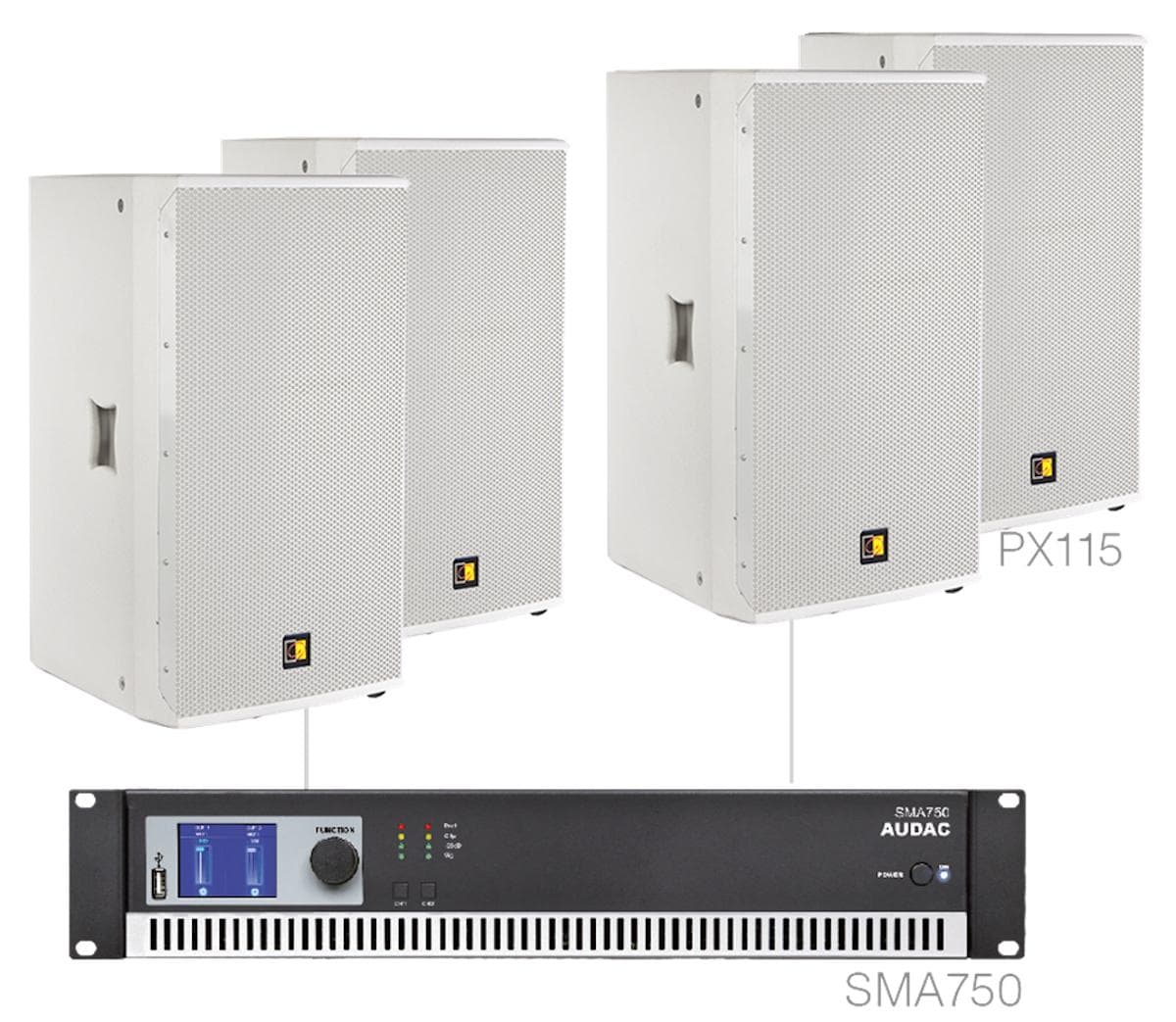 FORTE15.4/W 4 x PX115 + SMA750 White version