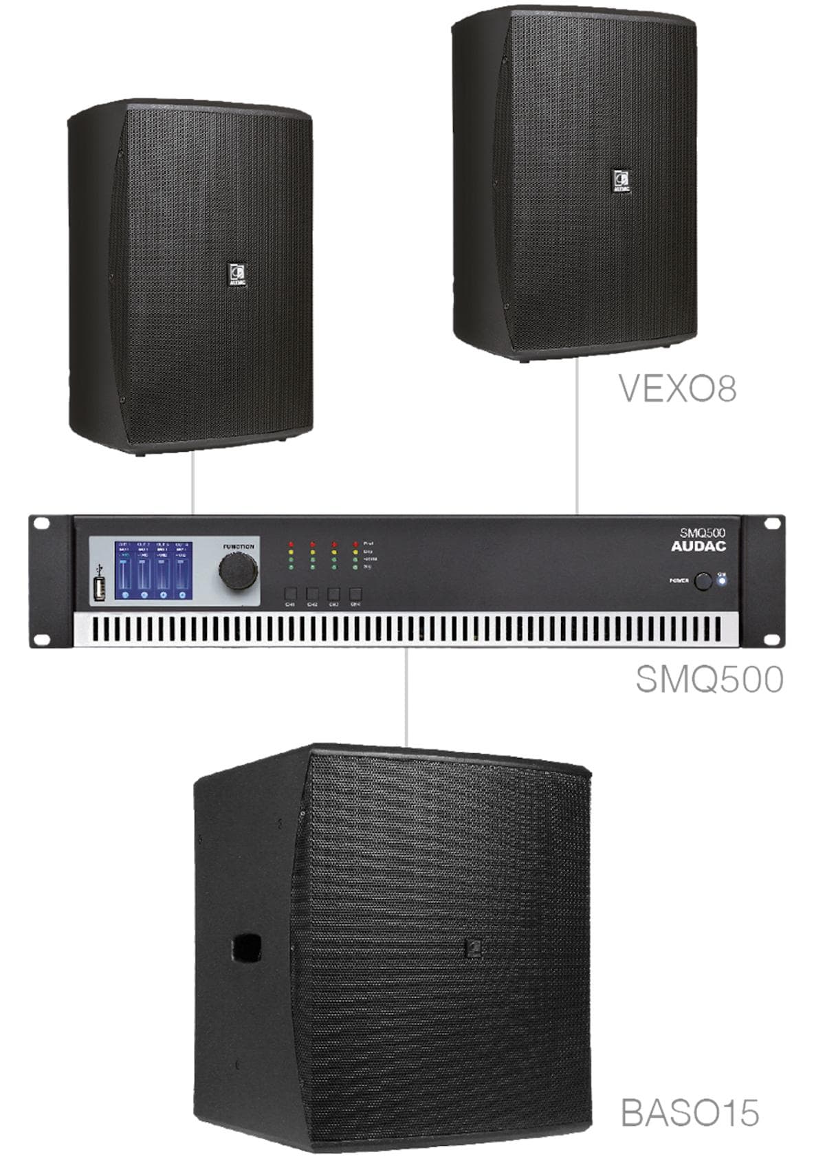 FORTE8.3/B 2 x VEXO8 + BASO15 + SMQ500 Black version