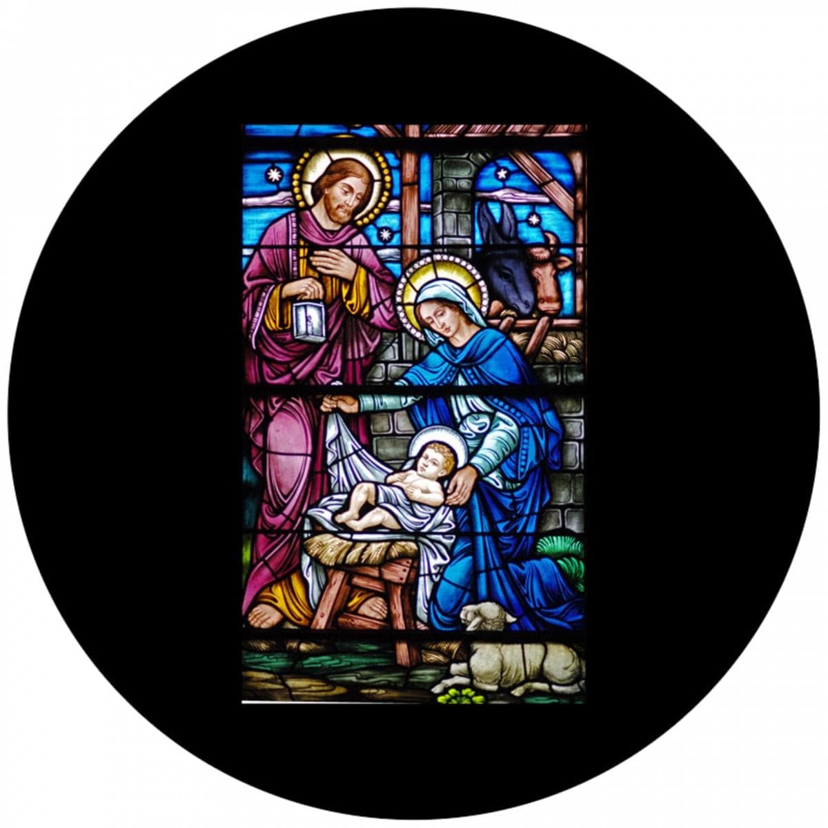 Gobo in borosilicate glass.Sacred Family Nativity Jesus Child. .øE26.8,øIMG23