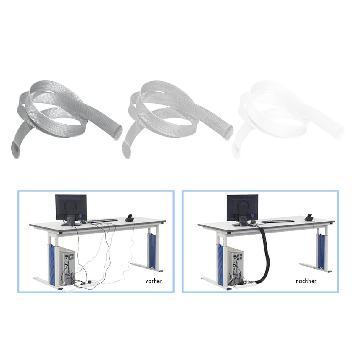 Braided hosing closed or overlapping | Closed version | 55-110mm | silver