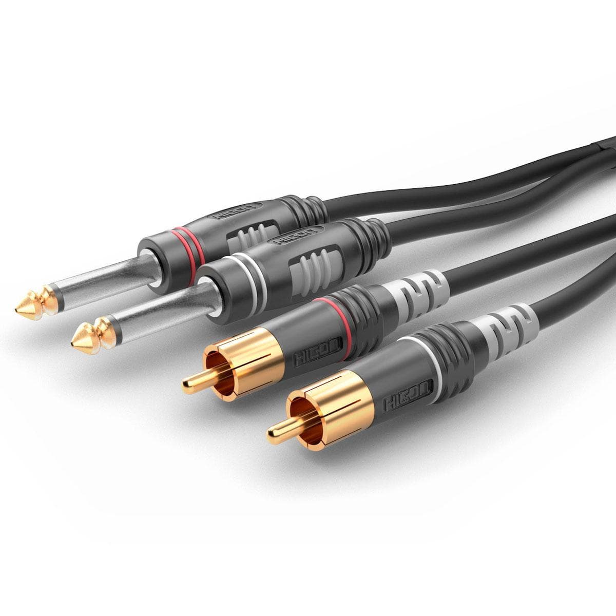 Instrument cable | 2 x jack / 2 x RCA, HICON | 6,00 m