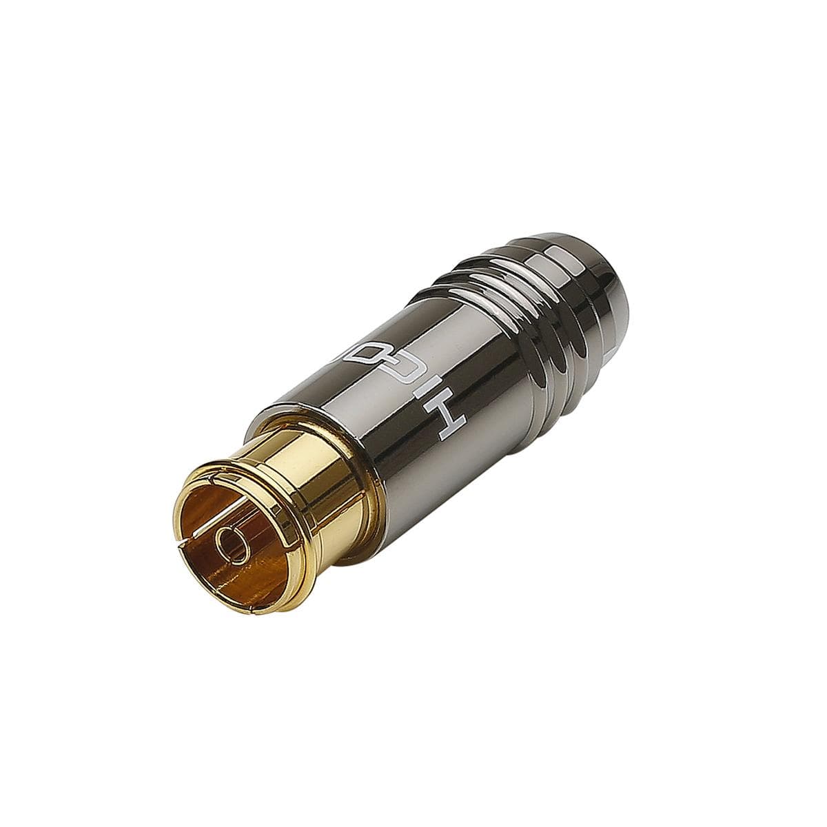 HICON Antenna, 2-pole, metal, Soldering-female connector, gold plated contact(s), straight, chrome