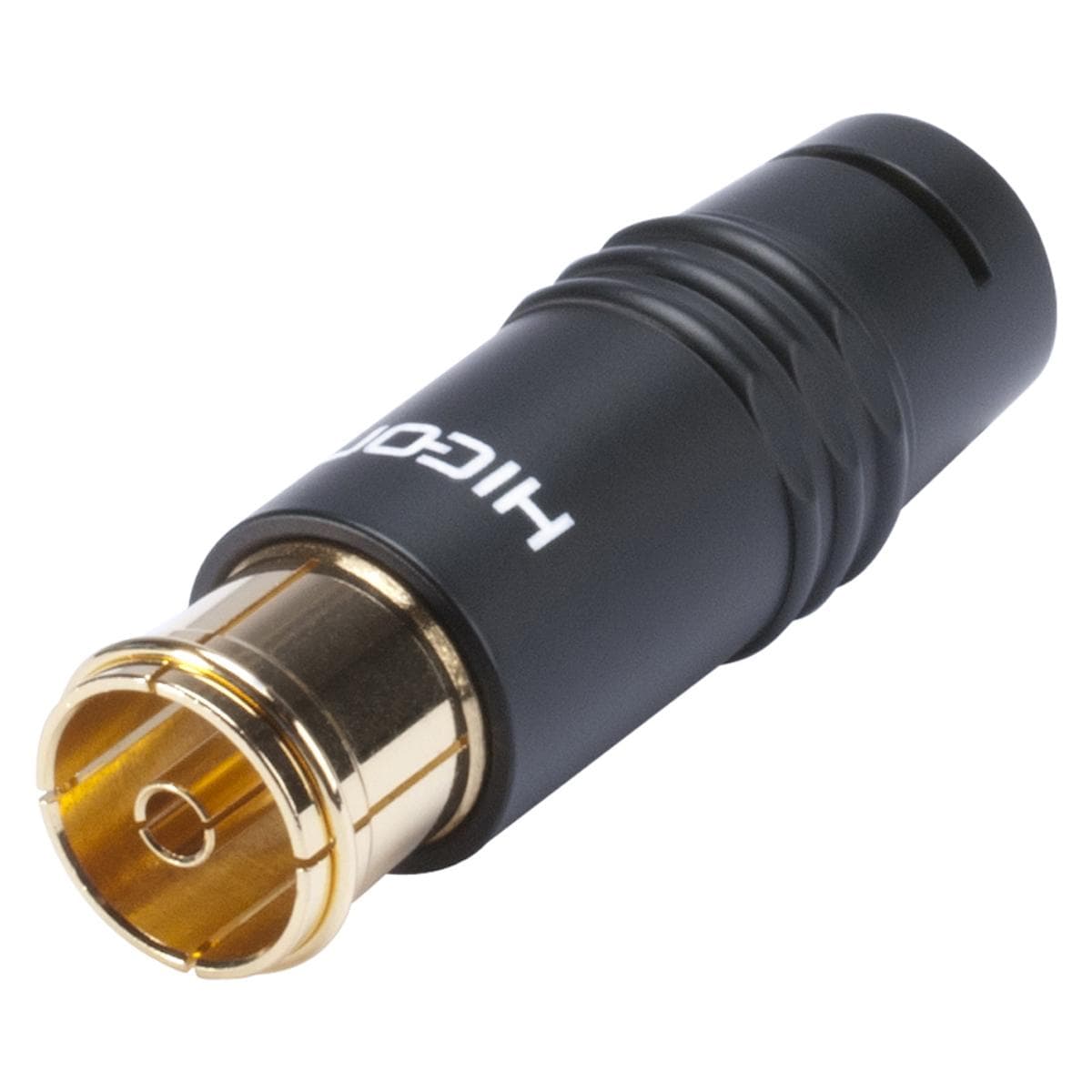 HICON Antenna, 2-pole, metal, screw-type-female connector, gold plated contact(s), straight, black