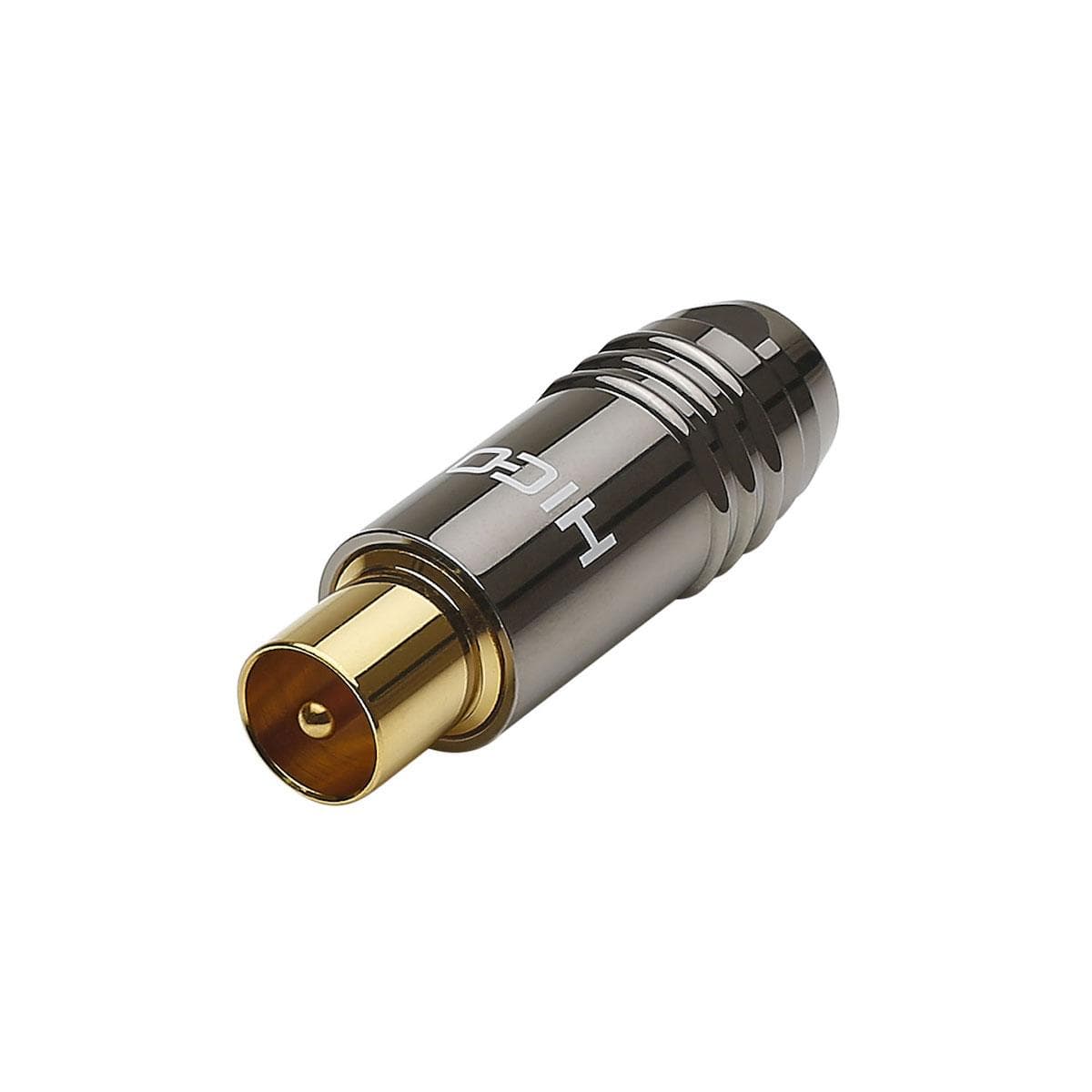 HICON Antenna, 2-pole, metal, Soldering-male connector, gold plated contact(s), straight, chrome