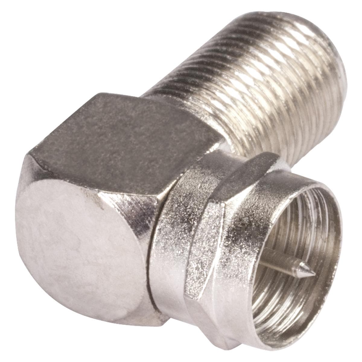 HICON Adapter | F female/F male angled, silver-grey