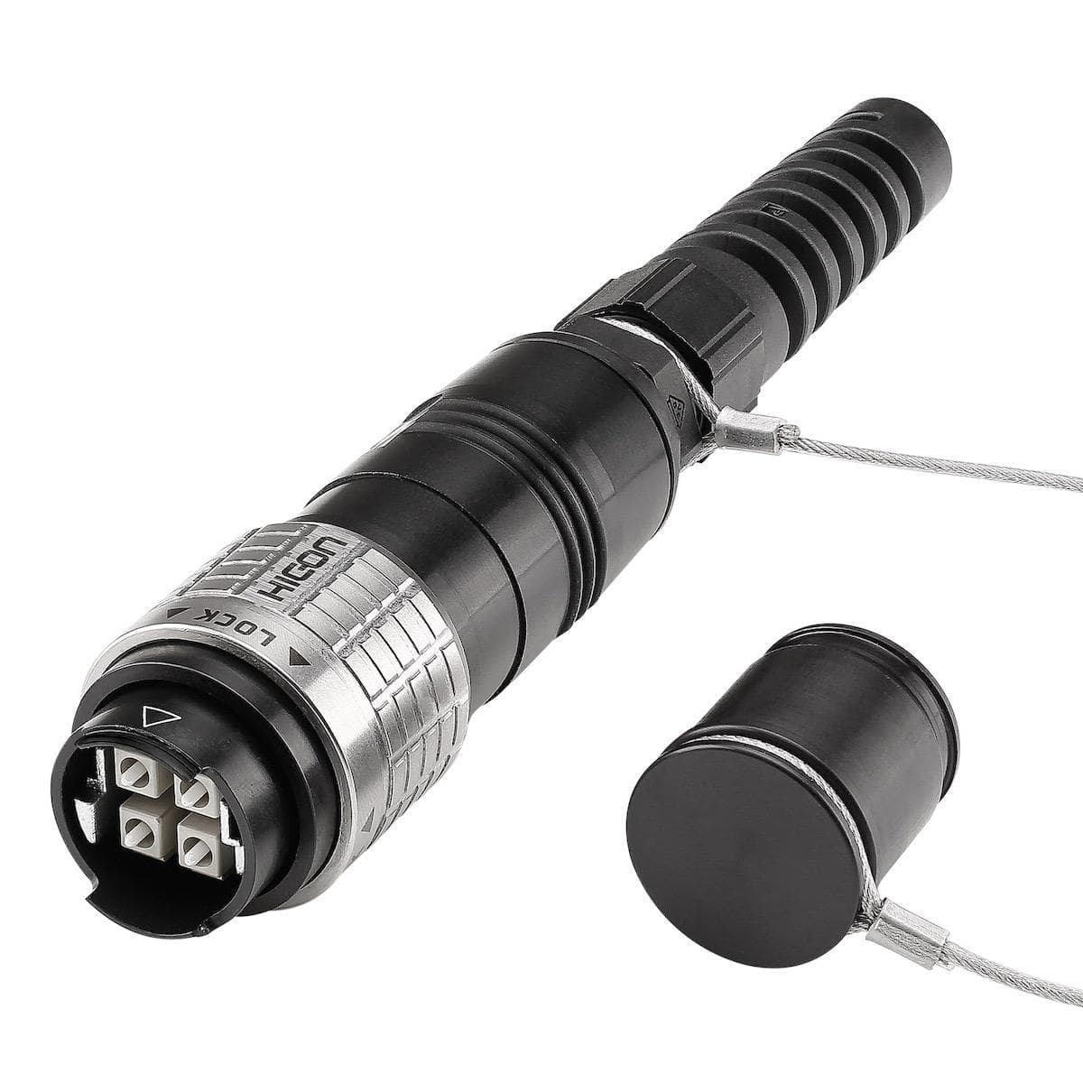 HICON Push-Pull 4 x LC, metal, Patch-male connector, straight, silver