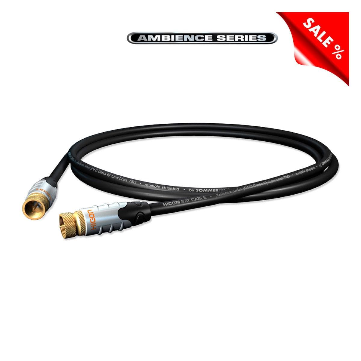 Sat-/f- connection cable F-Plug, 1 | F-Plug / F-Plug, HICON | 10,00m