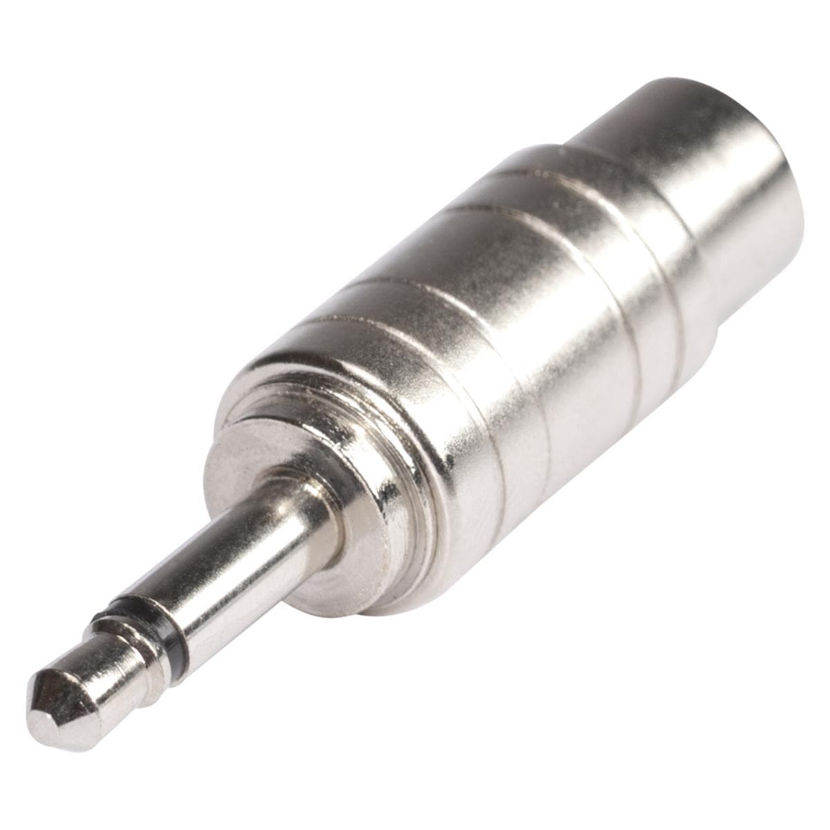 HICON Adapter | Minijack male 3,5 mm mono/RCA female straight, chrome coloured