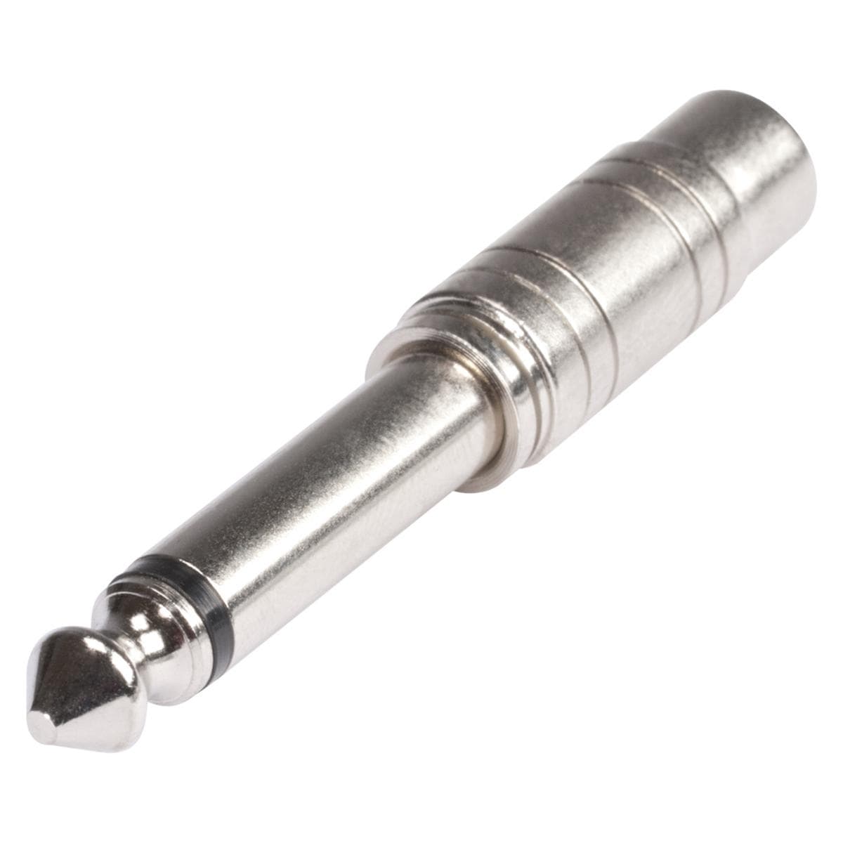 HICON Adapter | jack male 6,3 mm mono/RCA female straight, chrome coloured