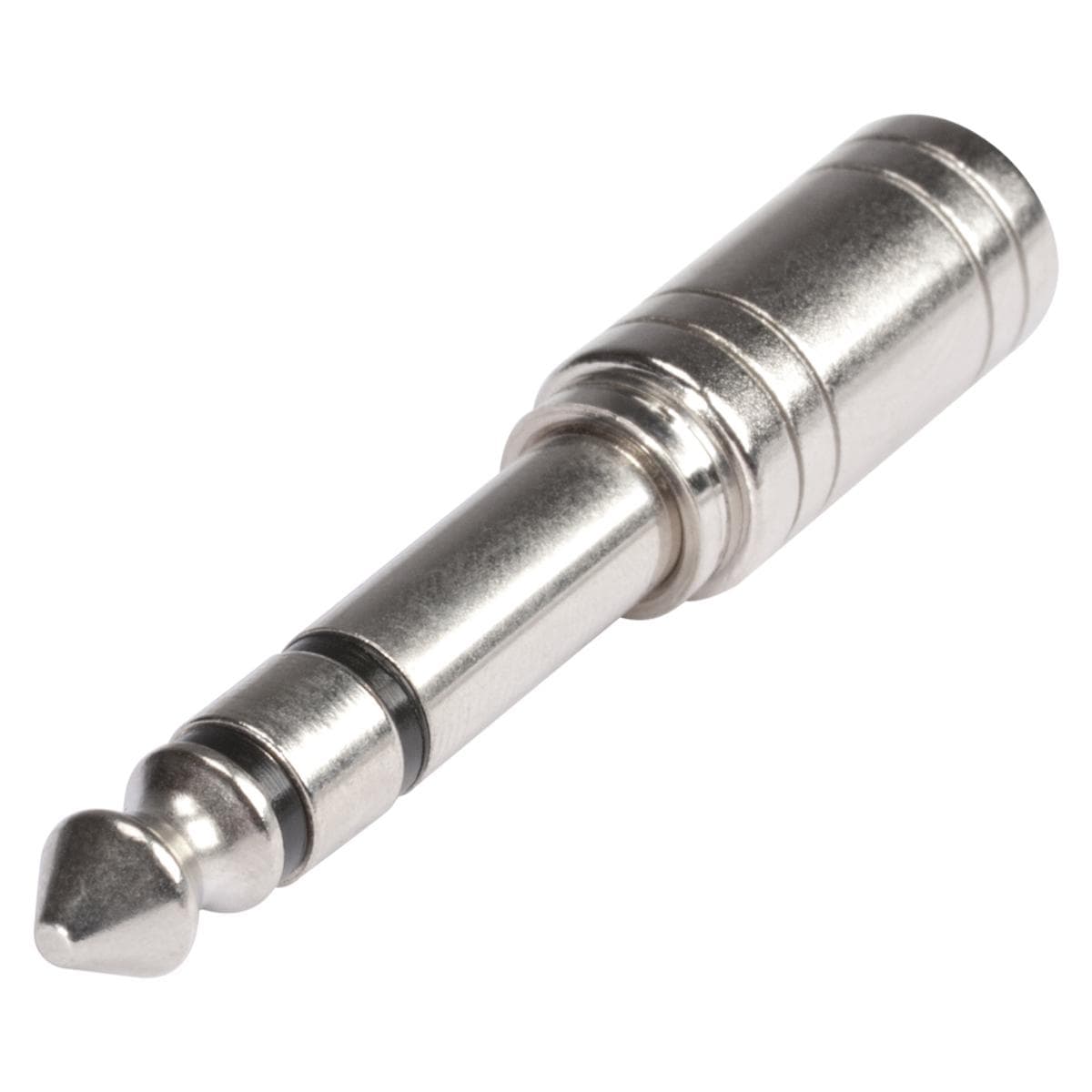 HICON Adapter | jack male 6,3 mm stereo/mini-jack 3,5 mm female straight, chrome coloured