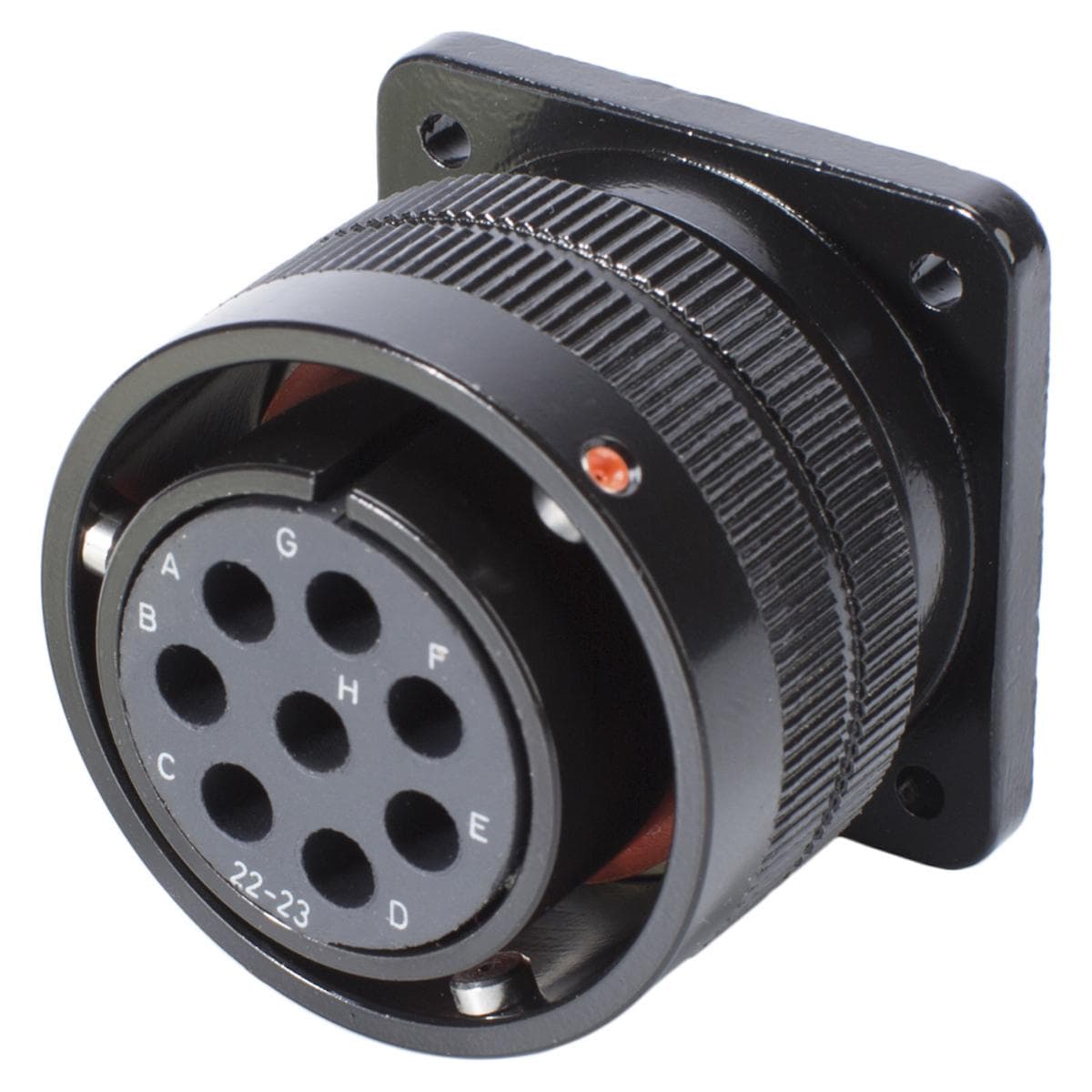 HICON CA-COM comp. Rund-LK, arrangement 22-23, Contact Size 12, 8-pole , metal, Panel socket, black