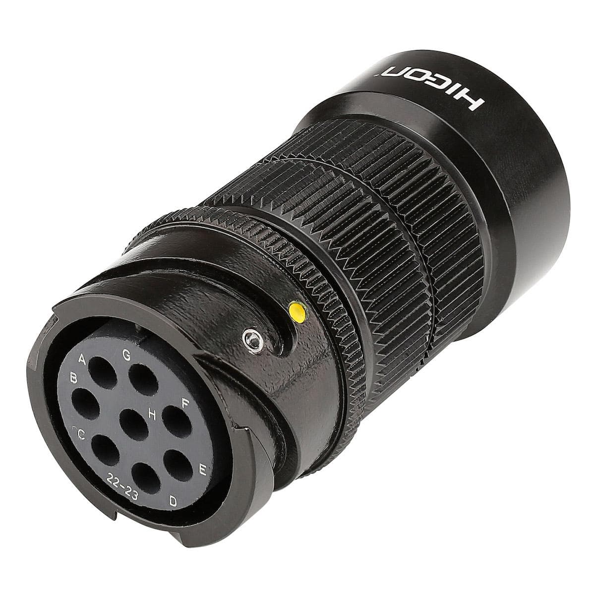 HICON CA-COM Rund-LK, arrangement 22-23, Contact Size 12, 8-pole , metal, Cable socket, black