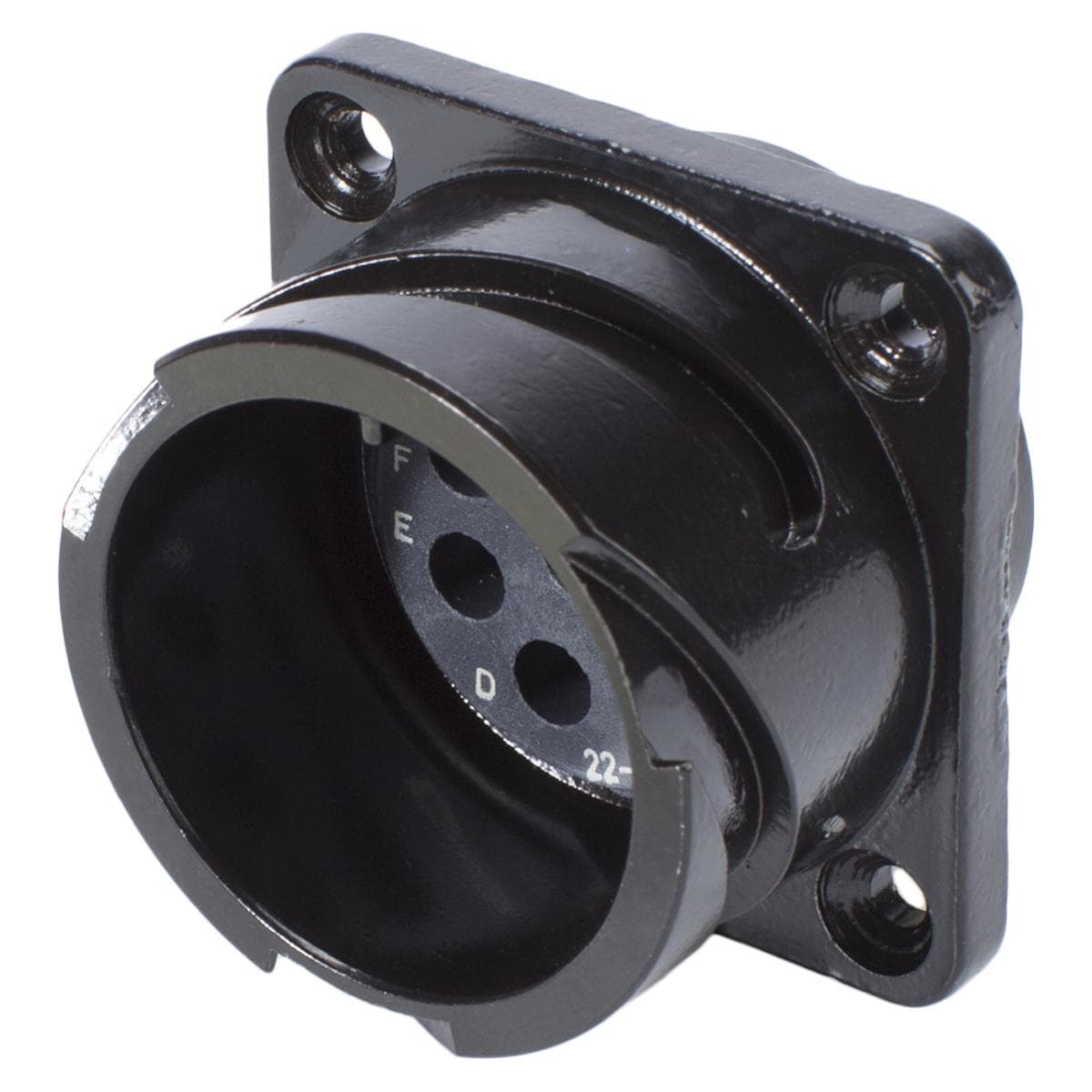 HICON CA-COM comp. Rund-LK, arrangement 22-23, Contact Size 12,8-pole, metal, Panel connector, black