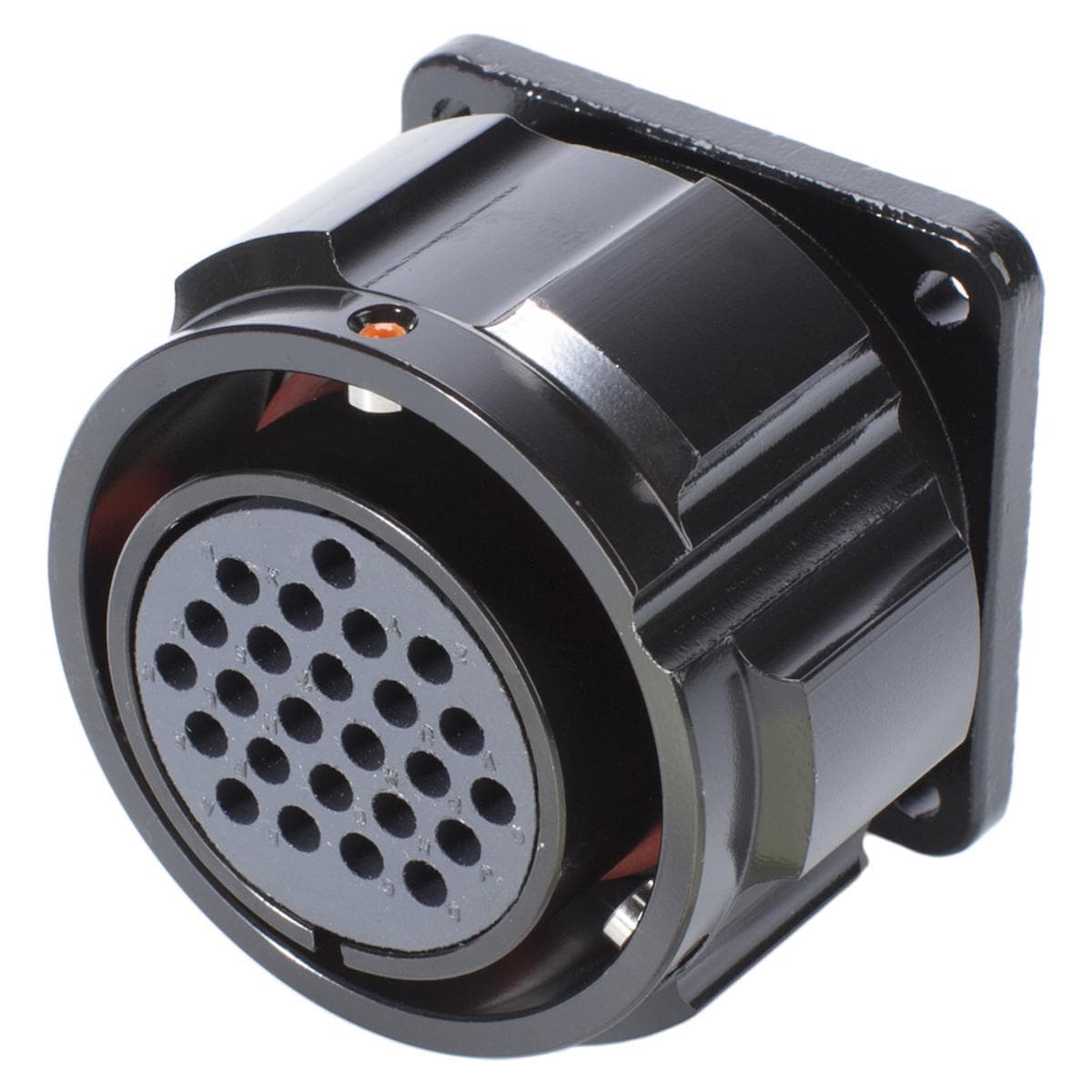 HICON Round LK, arrangement 24 A – 25, size 16, 25-pole , metal, Panel socket, bayonet husk, black