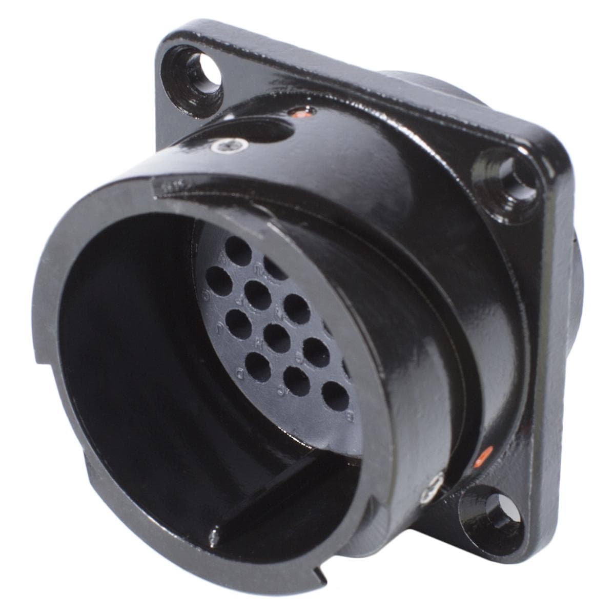 HICON Round LK, arrangement 24 A – 25, size 16, 25-pole , metal, Panel connector, Bajonet, black