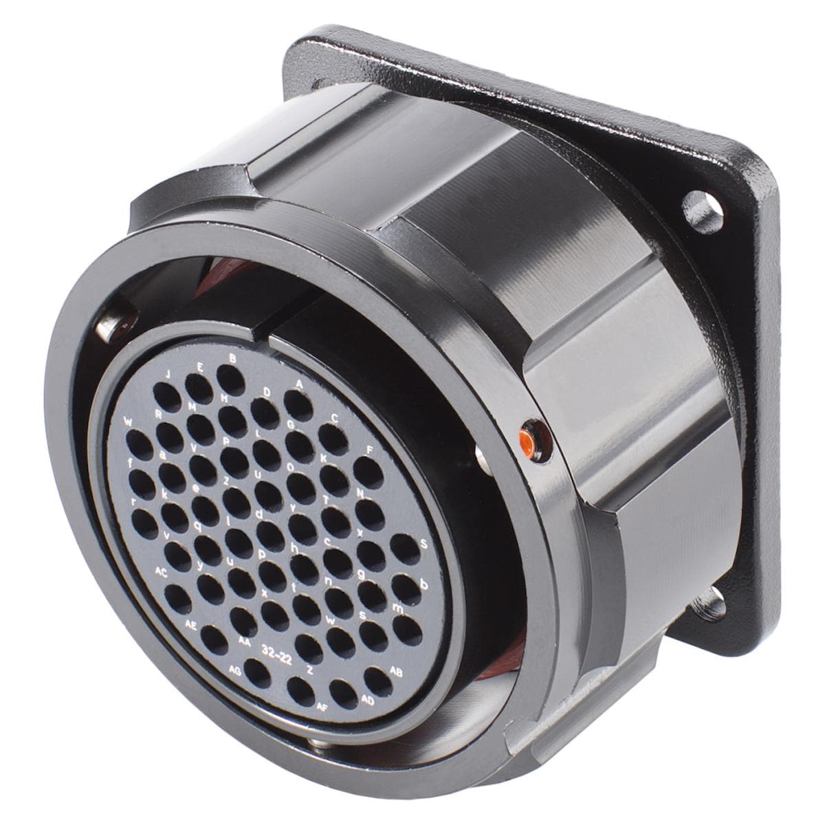 HICON Round-LK, arrangement 32-22, contact size16, 54-pole, metal, Panel socket, bayonet husk, blk