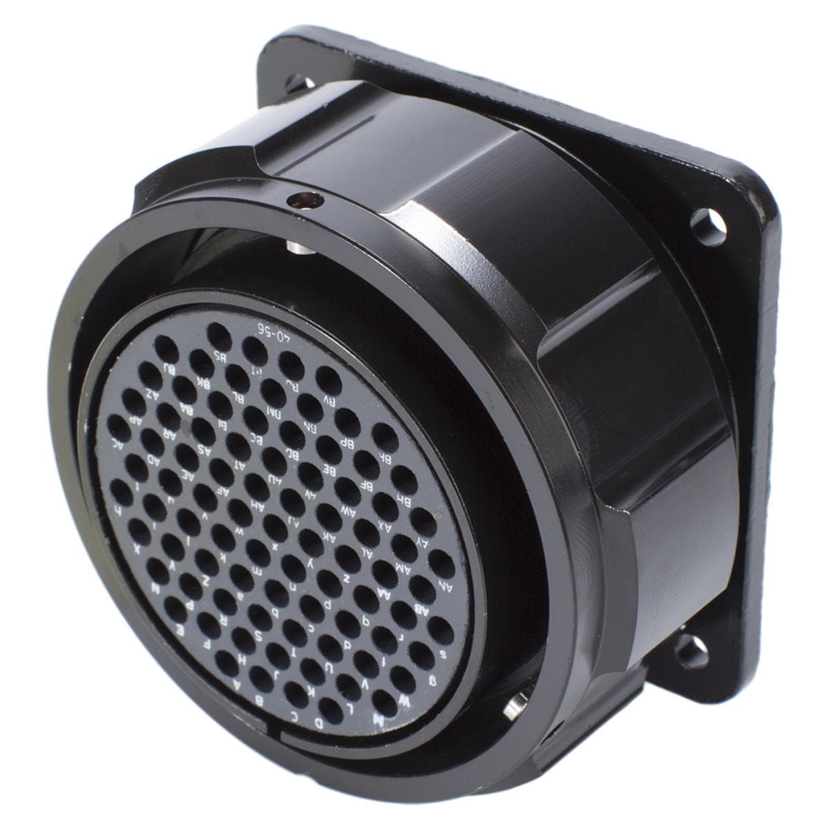 HICON Round LK, arrangement 40-56, size 16, 85-pole , metal, Panel socket, bayonet husk, black