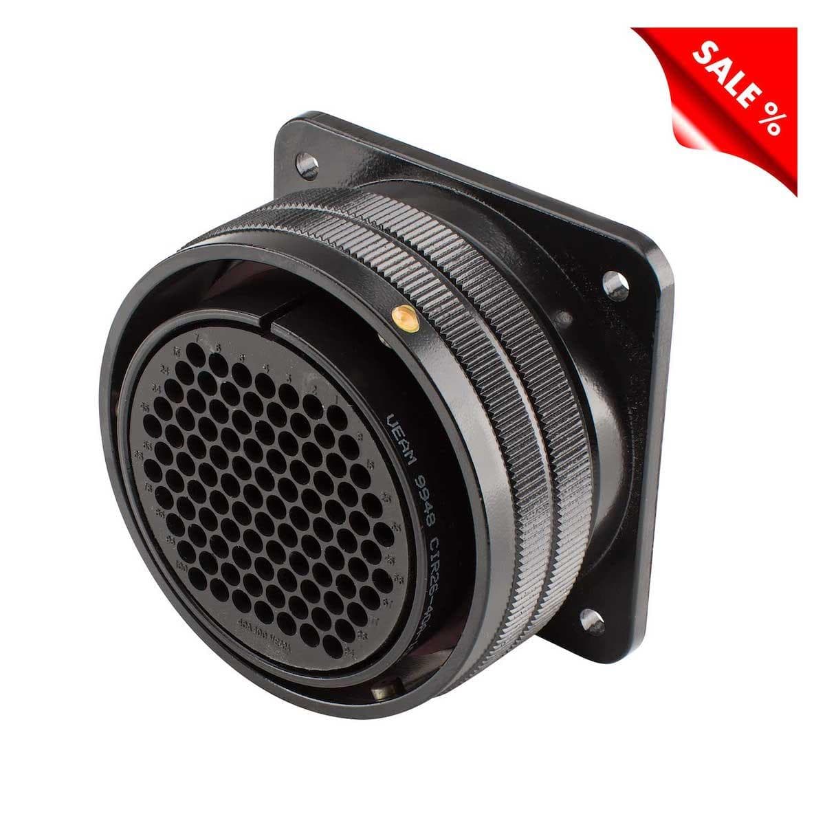 HICON Round-LK, 100-pole , metal, Panel socket, bayonet husk, black