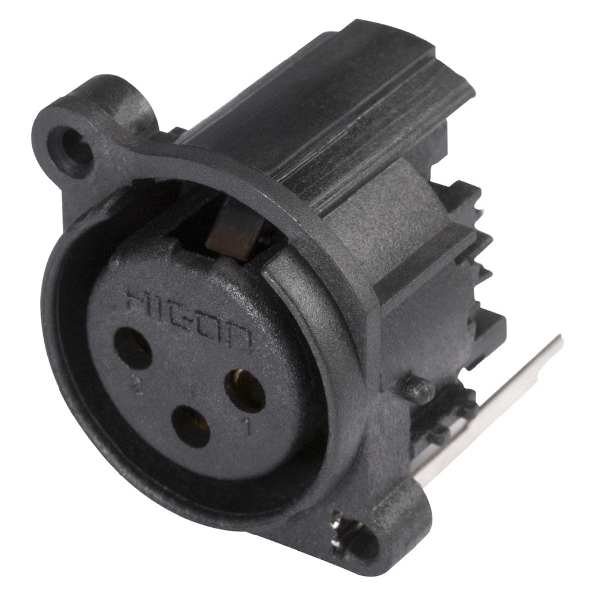 HICON XLR, 3-pole , plastic, Soldering-female connector, gold plated contact(s), Type A, black