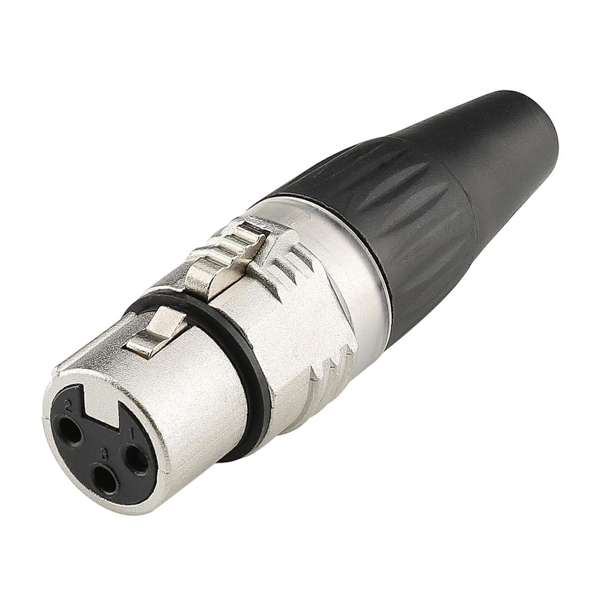 HICON XLR, 3-pole, metal, Soldering-female connector, silver plated contact(s), straight, nickel