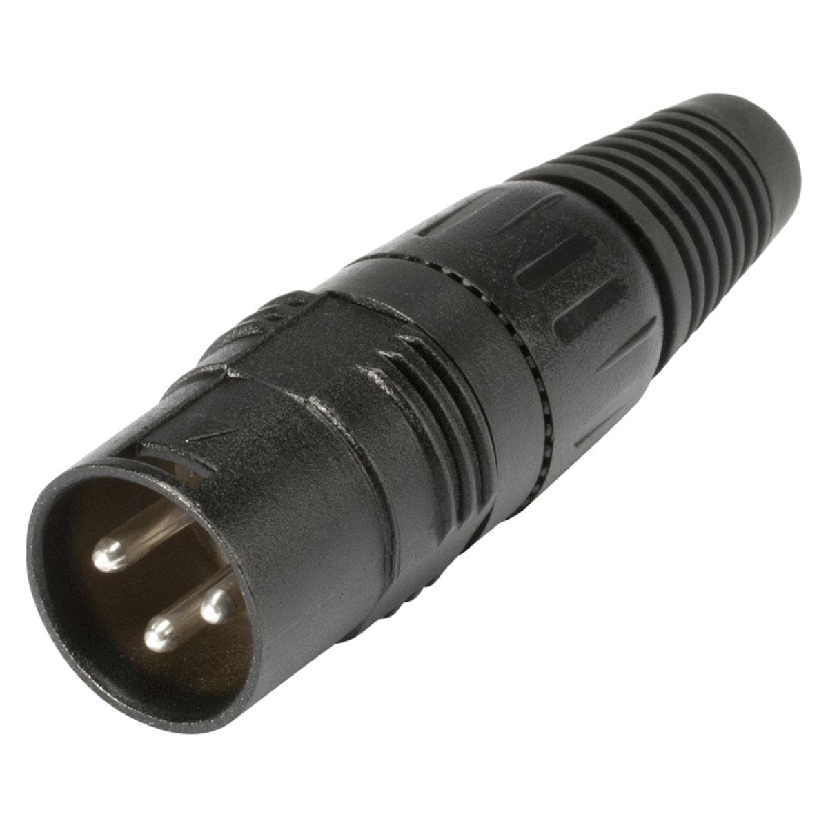 HICON XLR, 3-pole , metal, Soldering-male connector, silver plated contact(s), straight, black