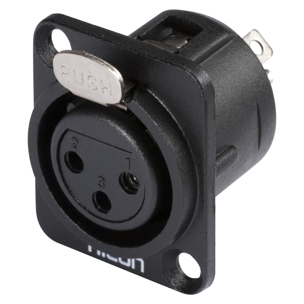 HICON XLR, 3-pole , metal, Soldering-female connector, silver plated contact(s), Type D, black