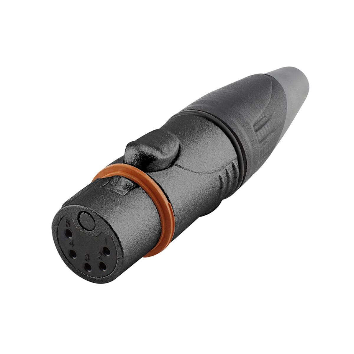 HICON XLR, 5-pol , metalfemale connector, gold plated contact(s), water and dustproof IP67